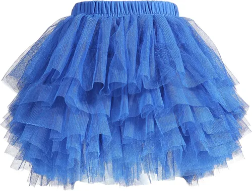 Vista 13 de Falda de Tutú para Bebés y Niñas, 6 Capas de Tul para Niñas de 1 a 8 Años Negro
