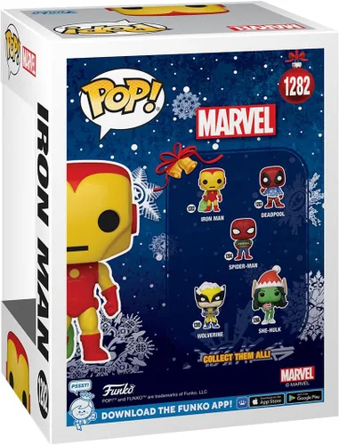 Vista 3 de Funko ¡POP! Marvel: Holiday - Iron Man with Bag - Marvel Comics - Figura de vinilo coleccionable - Idea de regalo - Mercancía oficial - para niños