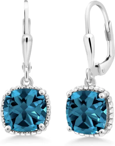 Vista 48 de Gem Stone King Aretes colgantes de plata de ley 925 de 0.315 pulgadas para mujer
