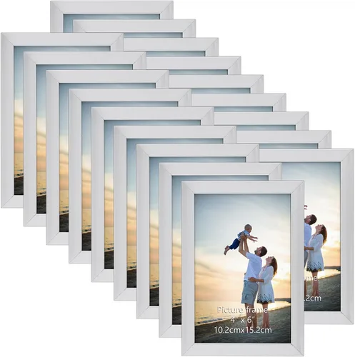 Vista 25 de Hoikwo 18 paquetes de marcos de fotos de plástico negro de 3.5x5 multifuncionales con cubierta de plástico para fotos familiares, obras de arte