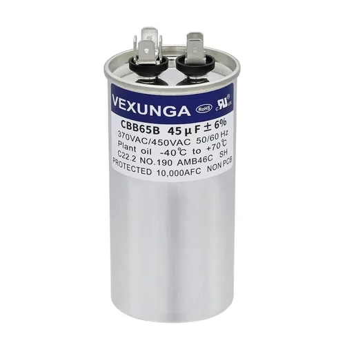 Vista 65 de VEXUNGA Capacitor Dual de Arranque Redondo A/C de 50/5 uF 50+5 MFD 370VAC o 440VAC CBB65 CBB65B Capacitores de Aire Acondicionado para Motor