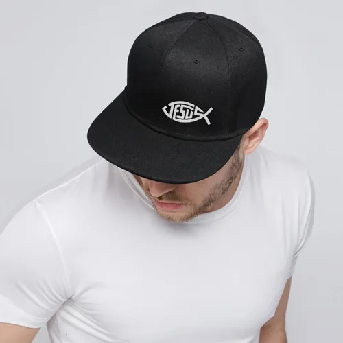 Vista 3 de Gorra de béisbol ajustable para hombre, gorra de béisbol plana con broche de presión, color negro