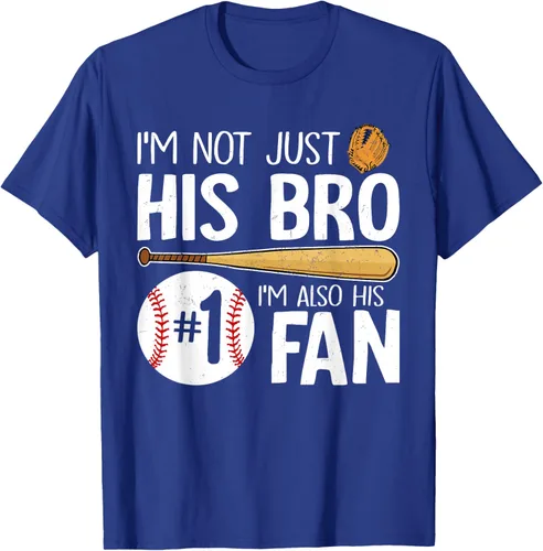 Vista 28 de Camiseta Baseball Brother I'm Not Just His Bro I'm His Number One Fan, Negro