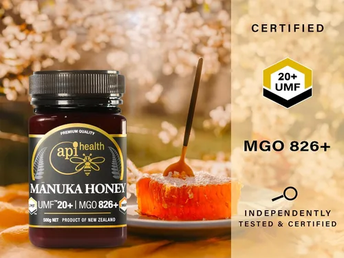 Vista 3 de Miel de manuka 17.6 oz UMF 20 + (Mgo ≥ 829), miel pura de Nueva Zelanda, 1.1 lb