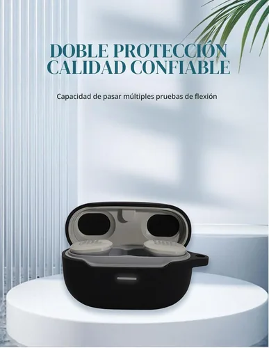 Vista 2 de Funda para JBL Endurance Race TWS True Wireless Sports Earbuds, WUNIAK Soft Silicone Protector, portátil, resistente a los arañazos, a los golpes