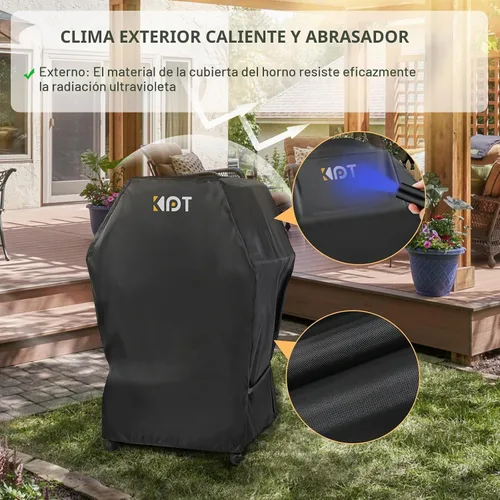 Vista 5 de KPT Cubierta de Parrilla de 30 Pulgadas para Parrilla al Aire Libre - Cubierta de BBQ 420D Resistente al Agua de Servicio Pesado con Gancho