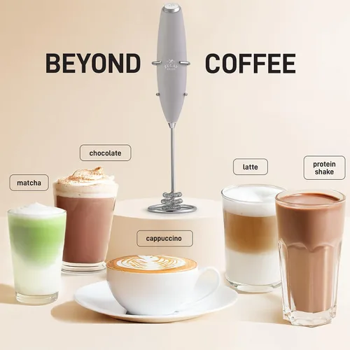Vista 332 de Zulay Milk Boss Espumador de leche potente manual, hace espuma para latte, batidor para mezclar bebidas, café, miniespumador para capuchino, frappé