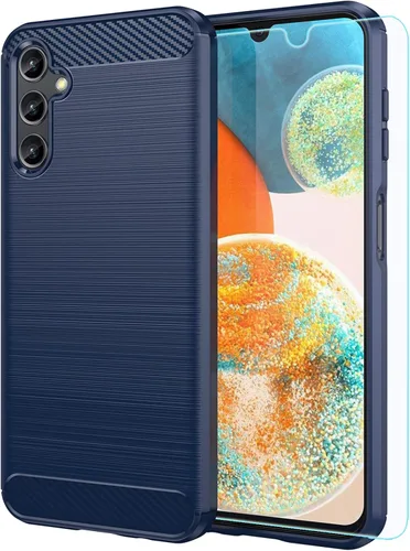 Vista 10 de Funda para Samsung Galaxy A14 5G, Galaxy A14 con protector de pantalla HD, absorción de golpes flexible de TPU parachoques de goma suave