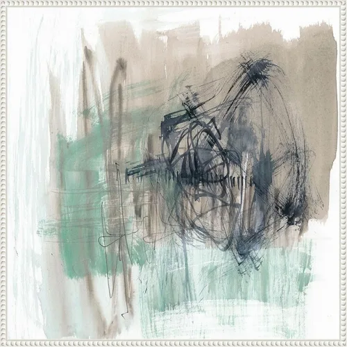 Vista 18 de Amanti Art Framed Canvas Wall Art 16x16 Scribble Scrabble I by Jennifer Goldberger, Framed Wall Art Canvas, Abstract Artwork, Traditional Decor