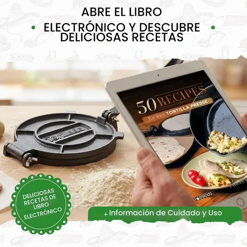 Vista 8 de Tortillada - Prensa de tortilla con libro electrónico con 50 recetas