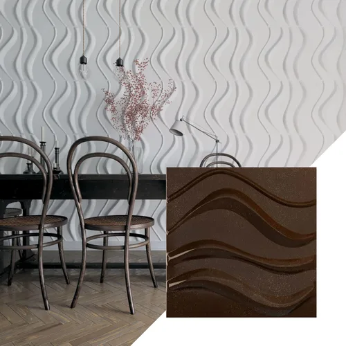 Vista 8 de Ekena Millwork 19 5/8 pulgadas de ancho x 19 5/8 pulgadas de alto Wave EnduraWall Panel decorativo de pared 3D, aluminio (cubre 2.67 pies cuadrados).