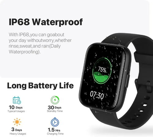 Vista 6 de JeeJTek Relojes inteligentes para hombres y mujeres - Pantalla HD de 1.83" 2025 Rastreador de fitness con 100 modos deportivos, monitor