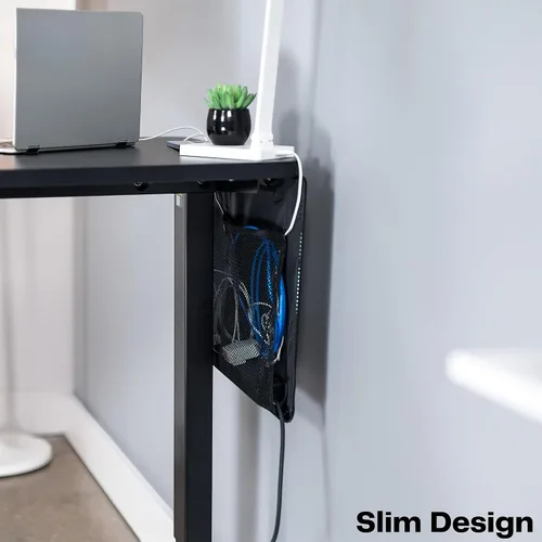 Vista 7 de VIVO Negro 24 pulgadas Manga de organización y gestión de cables debajo del escritorio con privacidad, sistema de panel de kit ocultador de cables