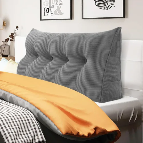 Vista 30 de WOWMAX - Almohada triangular para cabecero; almohada en forma de cuña para cabecero; almohada grande de refuerzo para cama, almohada