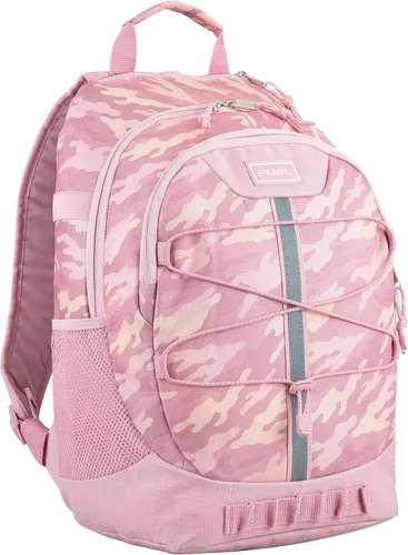 Vista 16 de FUEL Mochila de senderismo para mujeres y hombres, Terra Sport, viajes, universidad, gimnasio, trabajo con funda para laptop, Bungee, 18 pulgadas