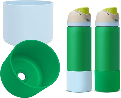 Vista 25 de 2 botas de silicona compatibles con Owala FreeSip de 24 onzas, funda protectora superior para botella de agua, reducción de ruido, cubierta inferior