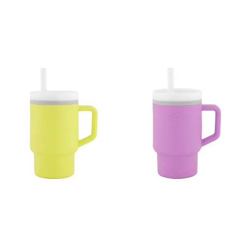 Vista 8 de Infantino Mi primer vaso – Adorables vasos en miniatura con pajita resistente a fugas y asa amigable para niños pequeños, fomenta la hidratación