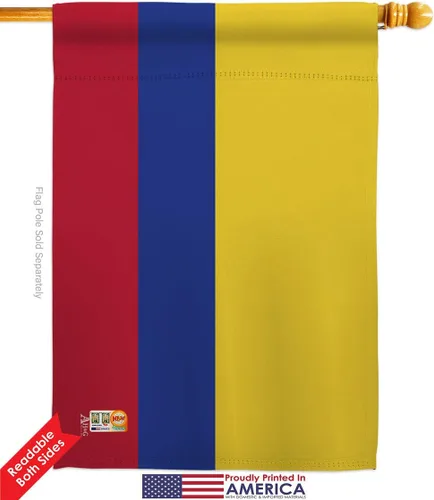Vista 2 de Americana Home & Garden S140055-BO Colombia Banderas del Mundo Nacionalidad Impresiones Decorativas Vertical Casa 28" X 40" Jardín 13" X 18.5