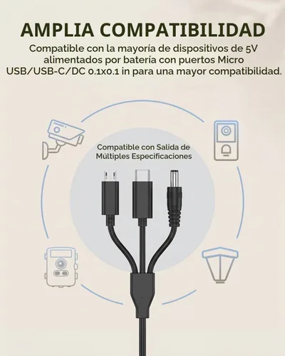 Vista 4 de KJK Panel solar de 6 W para cámara de anillo, cargador de panel solar de cámara de rastro con batería de 5000 mAh para cámara de juegos y cámara