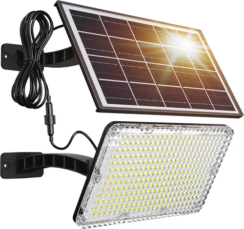Vista 14 de JACKYLED Luces solares para exteriores, 299 LED, 1000 lúmenes, color negro