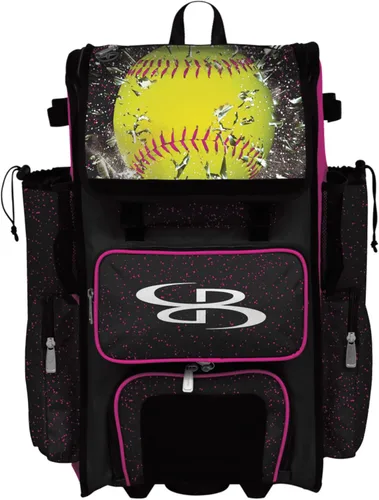 Vista 6 de Boombah Rolling Superpack - Bolsa para equipo de béisbol/sóftbol, mango telescópico, capacidad para 4 bates, versión con ruedas, luz de sóftbol