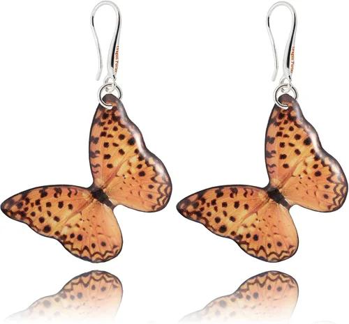 Vista 8 de Elegantes aretes colgantes con temática de mariposas y flores para mujer