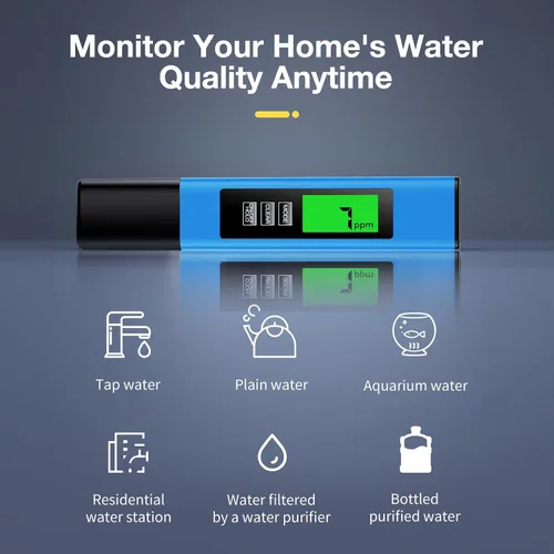 Vista 4 de Medidor TDS Digital de Agua 4 en 1 Completamente Nuevo 2025 - Probador de Agua Digital Preciso y Confiable TDS EC y Temp(°C,°F) - 0-9999ppm