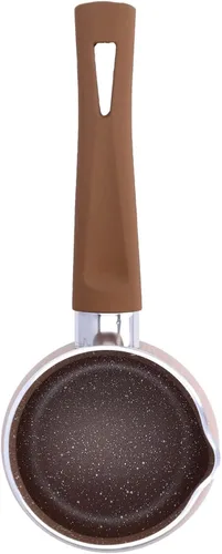 Vista 7 de Sartén de leche antiadherente de 3.1 in, olla de café antiquemaduras de una sola manija, sartén antiadherente, mini olla de leche de cerámica (café)