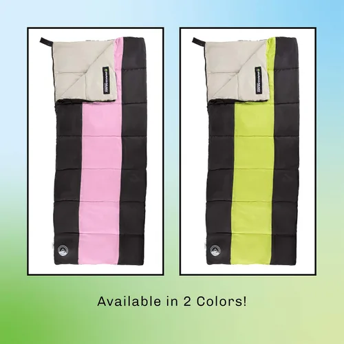 Vista 15 de Lightweight Sleeping Bag - Carrying Bag with Compression Straps Included - for Adults, Kids, Camping, Backpacking, and Sleepovers by Wakeman Outdoors
