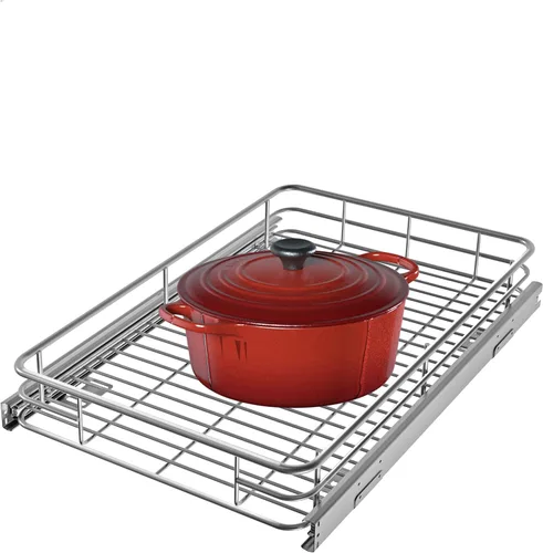 Vista 12 de JOWBOOW Organizador deslizante de gabinete con estantes extraíbles (11" An x 21" Pr), estante deslizante de alta resistencia, estantes deslizantes