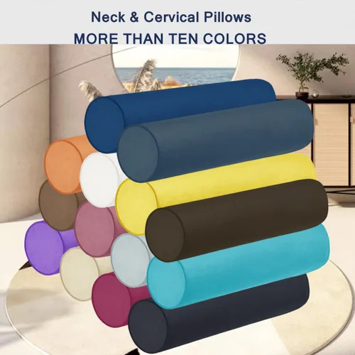 Vista 3 de Almohada de espuma viscoelástica 16x6 para el cuello para dormir, alivio del dolor de cuello, para dormir de lado, espalda o estómago, para coche