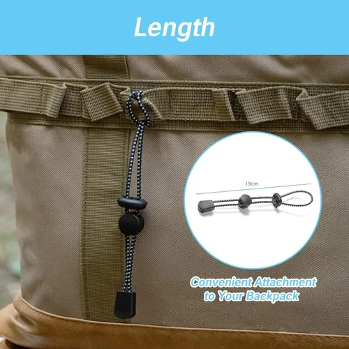 Vista 6 de NIIIYTYB Mochila con soporte para bastón de trekking ajustable, cordón elástico para carcaj, correas elásticas para mochileros, escalada