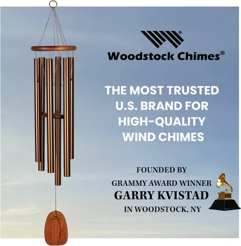 Vista 8 de Woodstock Chimes Amazing Grace - Carillón de viento para exterior de 40 pulgadas, bronce mediano, decoración al aire libre para patio, porche