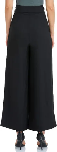 Vista 6 de Zindleec Pantalones largos palazzo de cintura alta para mujer, estilo casual, pierna ancha, pantalones largos para oficina y trabajo