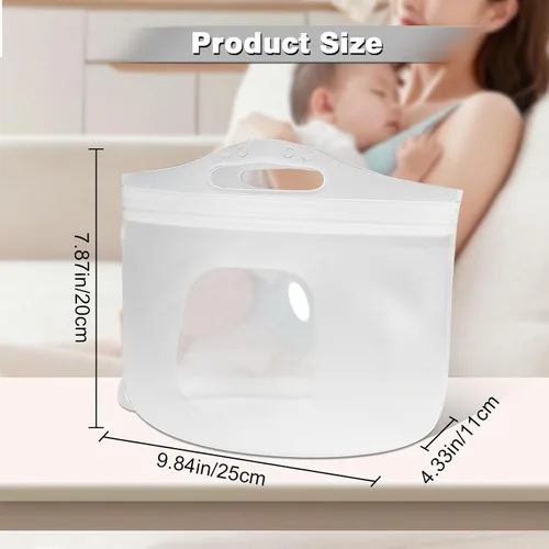 Vista 2 de Bolsa esterilizadora de vapor de silicona de 2L para biberones, bolsa esterilizadora reutilizable para accesorios de sacaleche, chupetes