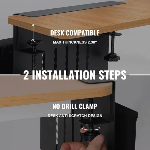 Vista 6 de Organizador lateral de escritorio, soporte para laptop con soporte magnético para bolígrafo, organizador de escritorio colgante sin taladros