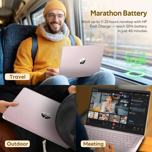 Vista 8 de Laptop personalizada, creada con laptop HP de 14 pulgadas, Office 365 de 1 año, Intel N150 Quad-Core, 16 GB de RAM, SSD PCIe de 512 GB, con UFS