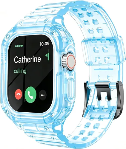 Vista 19 de Compatible con Apple Watch Band transparente de 1.929 in 1.811 in 1.772 in 1.732 in 1.654 in 1.614 in 1.575 in 1.496 in para mujeres y hombres