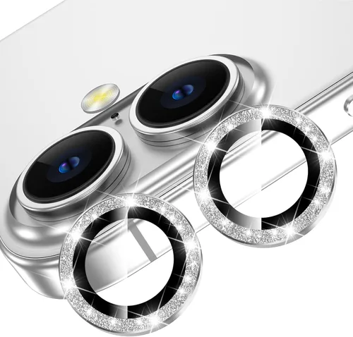 Vista 38 de YWXTW Protector de lente de cámara para iPhone 15/15 Plus/16e/ 17e, anillo de metal antiarañazos individual protector de pantalla de vidrio templado