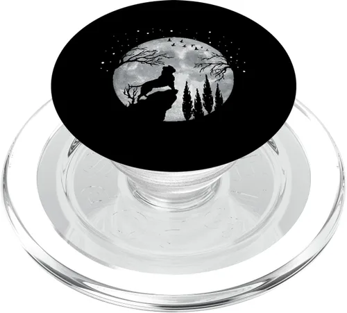 Vista 8 de American Bully Full Moon At Night - Perros American Bully PopSockets intercambiables PopGrip