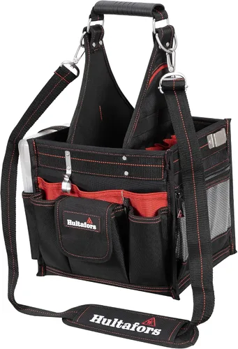 Vista 4 de Hultafors Work Gear HT5582 - Portaherramientas eléctrica/de mantenimiento, 23 bolsillos, bolsa de herramientas de poliéster balístico resistente