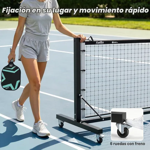 Vista 4 de Fostoy Pickleball Net, Pro Aluminum Frame with Dual-Side Tensioning System