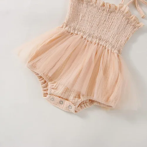 Vista 5 de Meihuida Mameluco sin mangas para bebé recién nacido, ropa de verano, mono de algodón con diadema