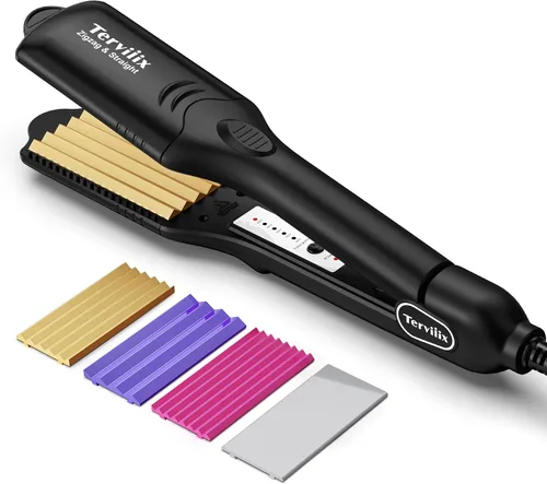 Vista 8 de Terviiix Rizadora de Cabello para Mujeres con 4 Placas Intercambiables, Rizadora para Cabello con Infusión de Queratina y Aceite de Argán, Rizadora