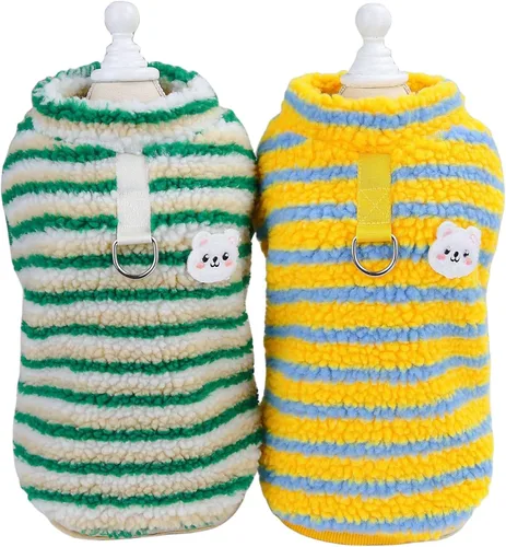 Vista 6 de Suéter de forro polar para perros pequeños, abrigo cálido para perros para invierno, camisa cálida para perros pequeños y medianos