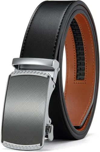 Vista 21 de CHAOREN Cinturón para hombre de cuero con trinquete - Ajuste personalizable, estilo sin esfuerzo (35 mm)