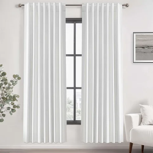 Vista 10 de UHITECH Cortinas opacas de 35 pulgadas de largo para sala de estar, 2 paneles, cortina opaca corta para cocina para ventanas pequeñas, cortinas