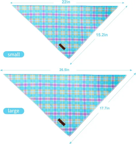 Vista 3 de MR. CHUBBYFACE Pañuelos azules con rayas para perros, reversibles, baberos triangulares, bufanda, accesorios para perros, gatos, mascotas