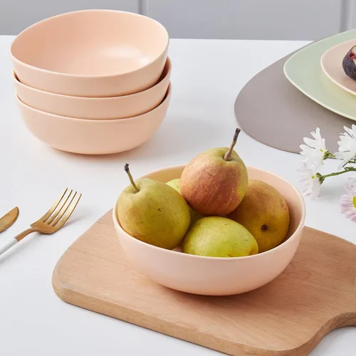 Vista 3 de Stone Lain Delilah - Juego de platos de porcelana de 6 pulgadas, color naranja pastel