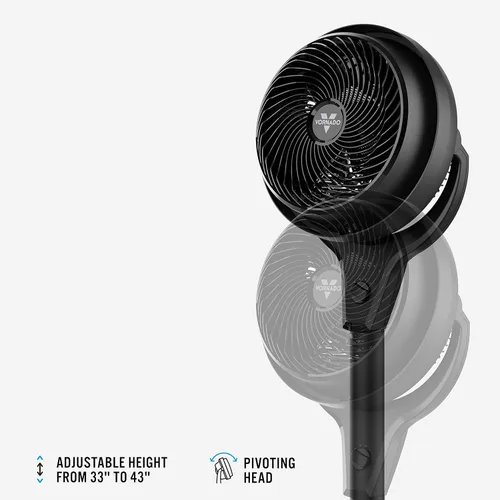 Vista 4 de Vornado Ventilador de pedestal de circulación de aire 602 para toda la habitación con 3 velocidades, altura ajustable, personal, negro y Vornado 460